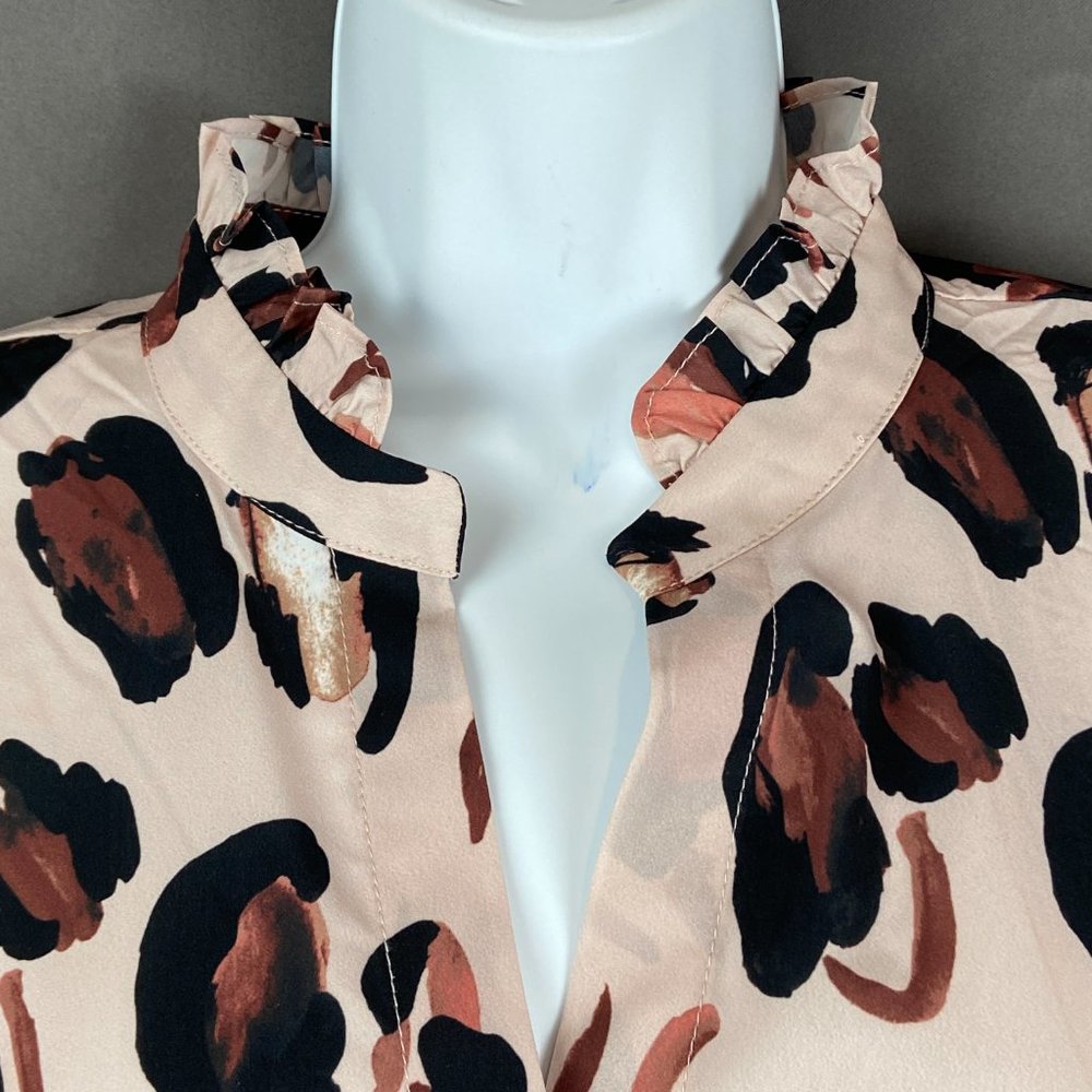 Eloquii Frankie Button Down Blouse In Panthera An… - image 7